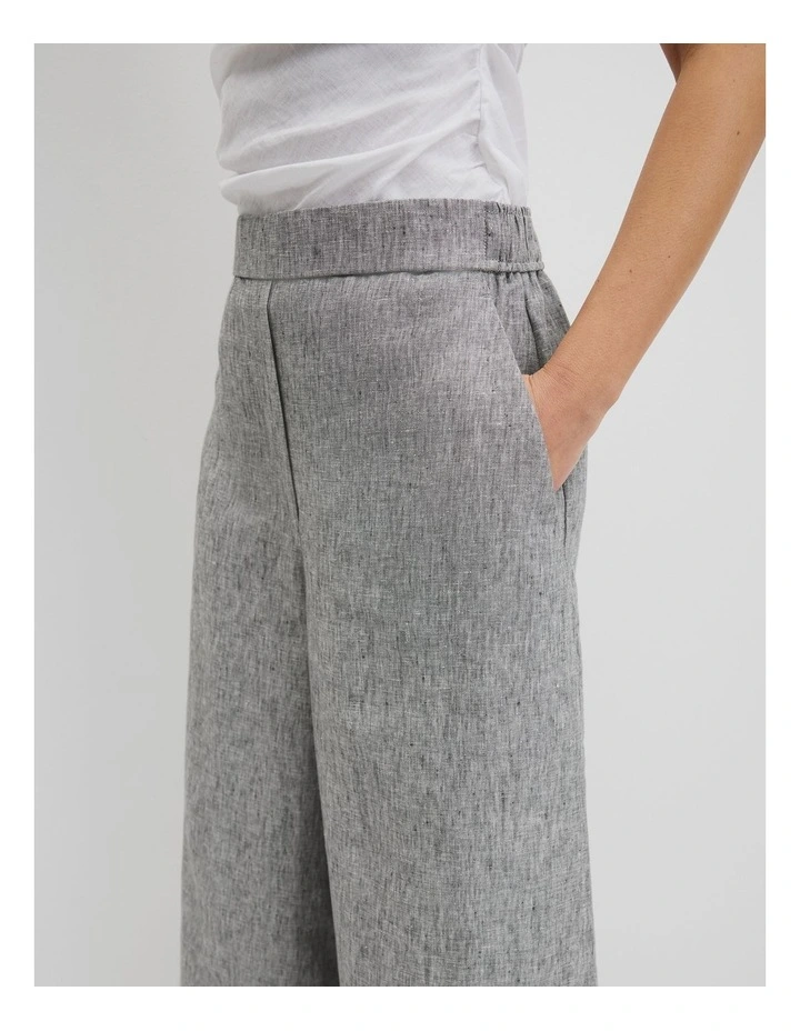 Linen Wide Leg Pant in Ash image 3