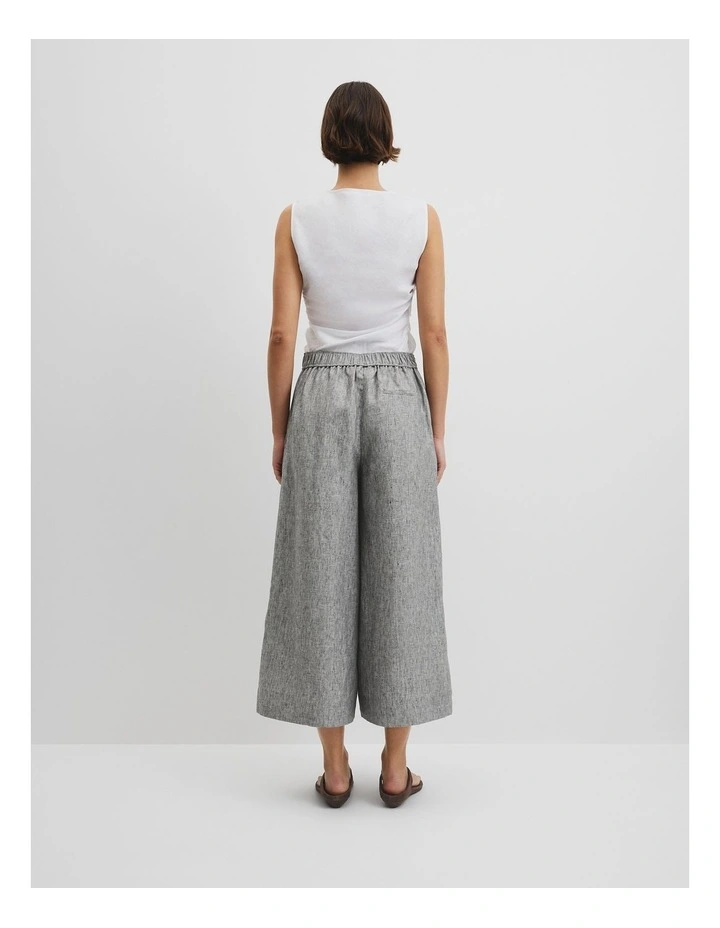 Linen Wide Leg Pant in Ash image 4