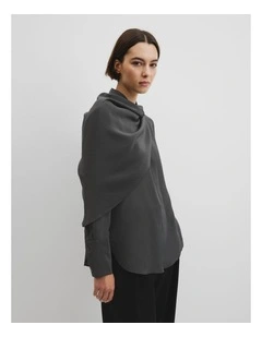 Scarf Shirt in Dark Charcoal