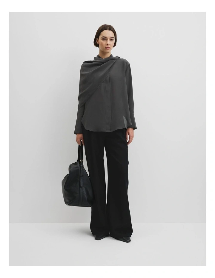 Scarf Shirt in Dark Charcoal image 3