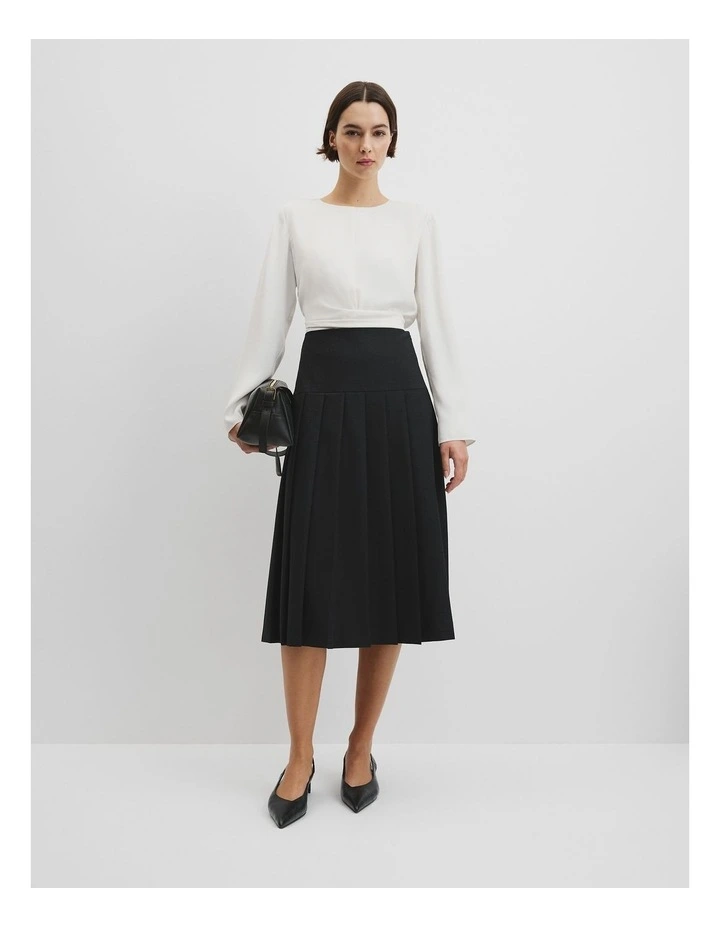 Pleated Skirt in Dark Charcoal image 1