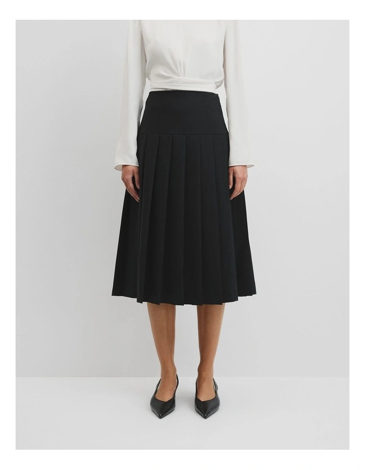 Pleated Skirt in Dark Charcoal image 3
