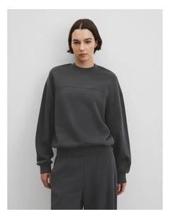 High Neck Sweat in Dark Charcoal