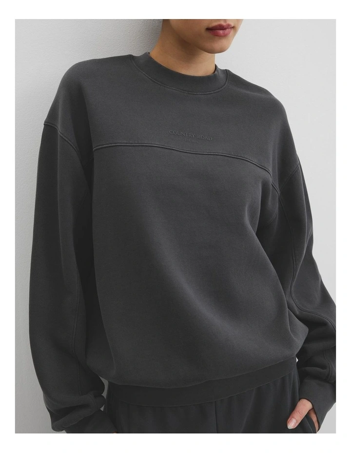 High Neck Sweat in Dark Charcoal image 3