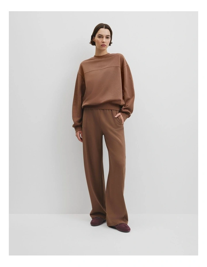 High Neck Sweat in Dark Camel image 3