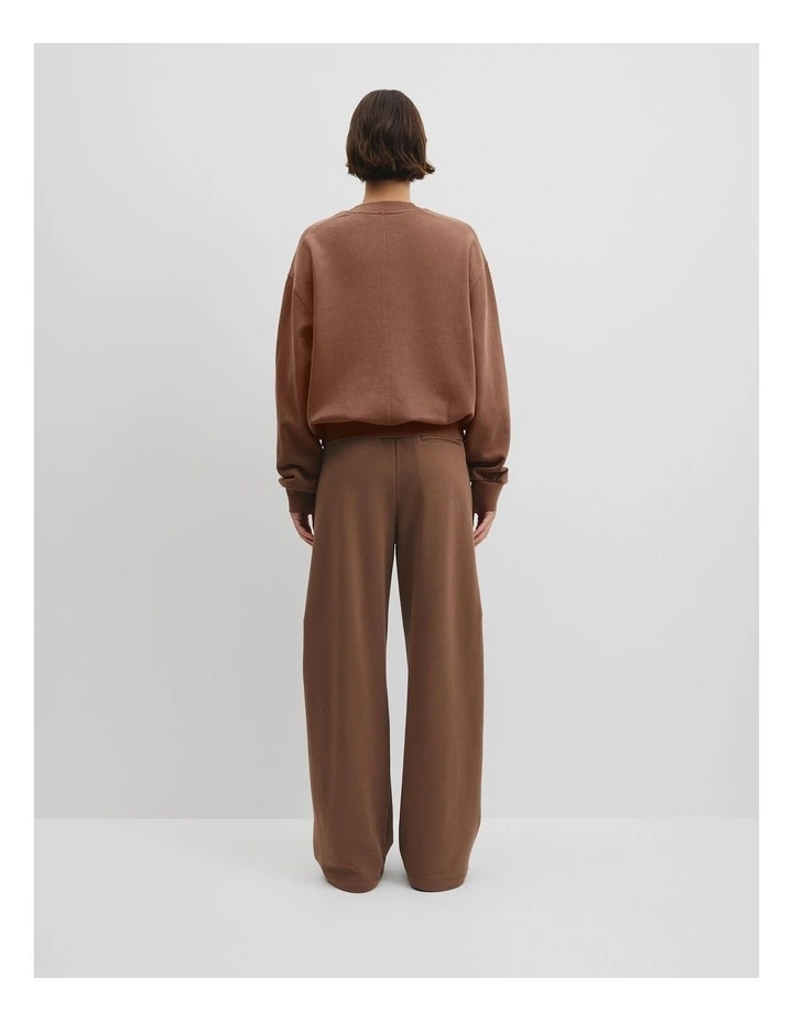High Neck Sweat in Dark Camel image 4
