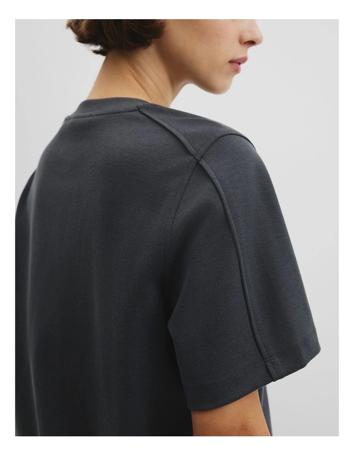 Australian Cotton Oversized Cotton T-shirt in Dark Charcoal image 2