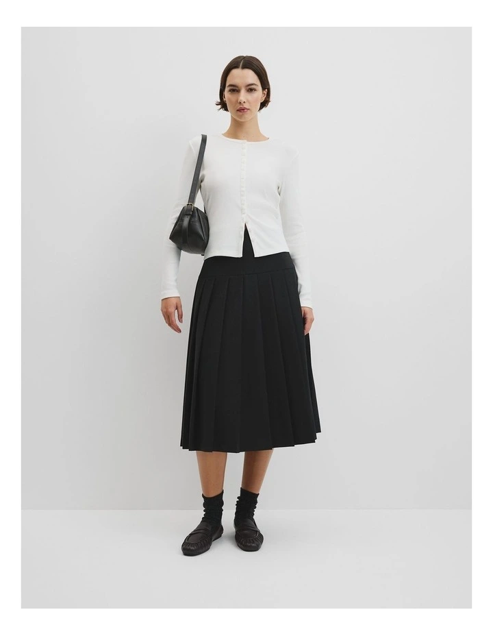 Long Sleeve Button Through Top in Antique White image 3