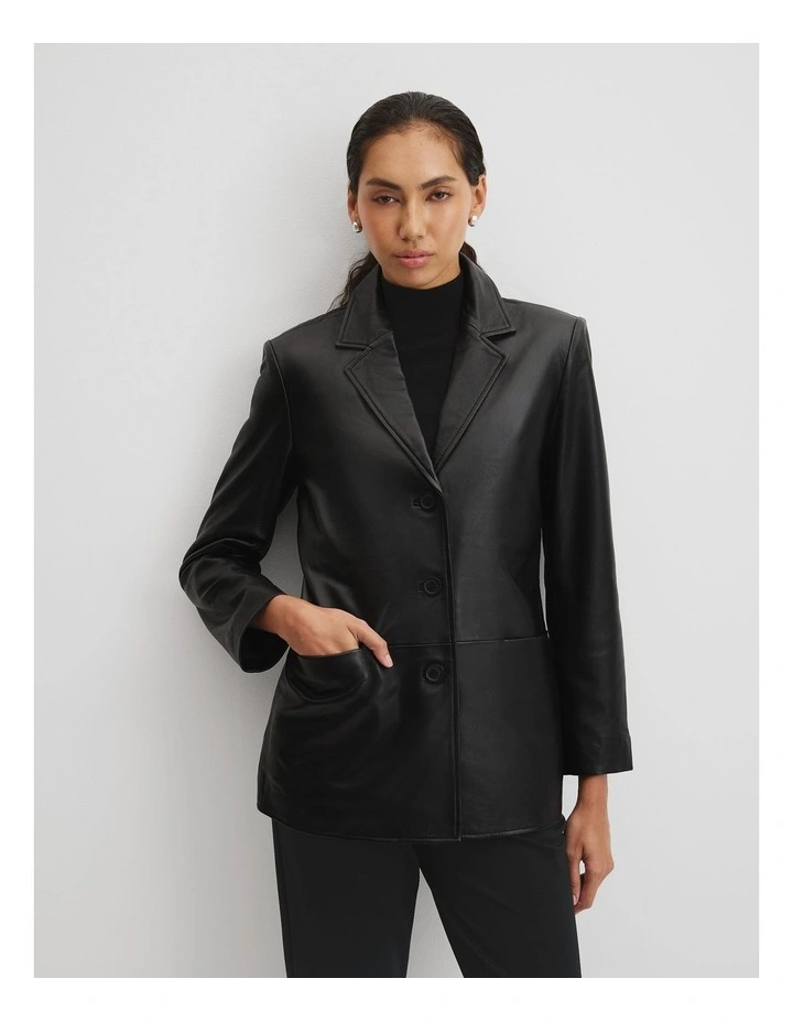 Leather Jacket in Black image 2