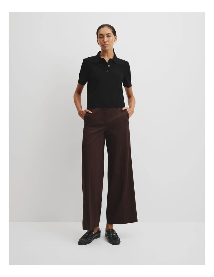 Compact Knit Polo in Black image 3