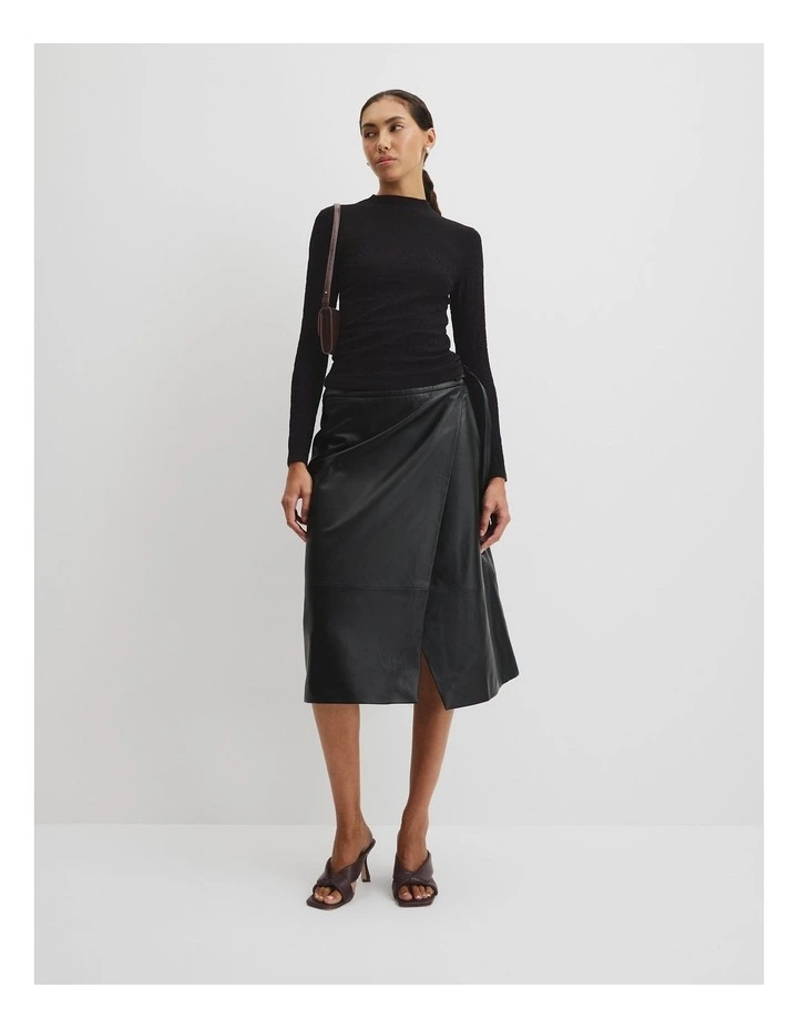 Animal Jacquard Knit Top in Black image 3