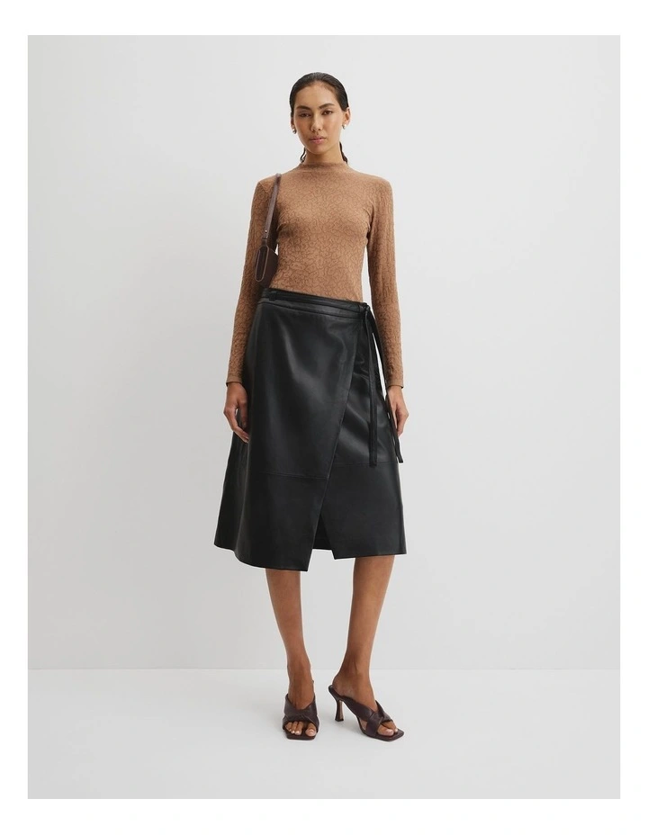 Animal Jacquard Knit Top in Cognac image 1