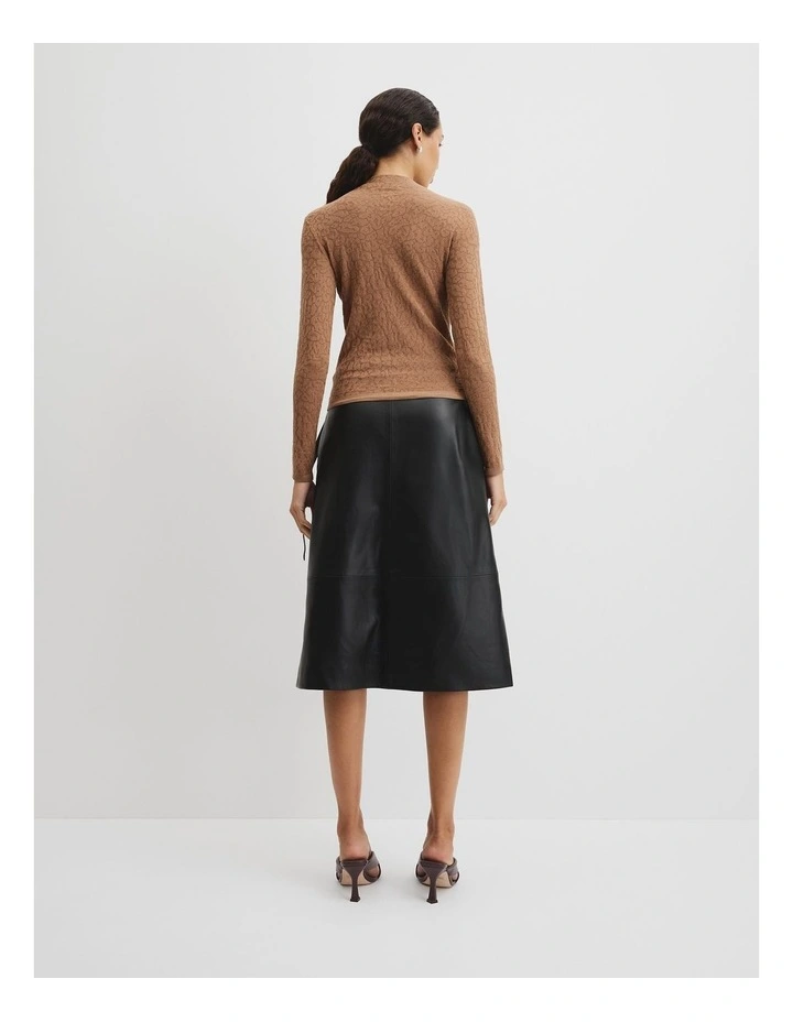 Animal Jacquard Knit Top in Cognac image 4