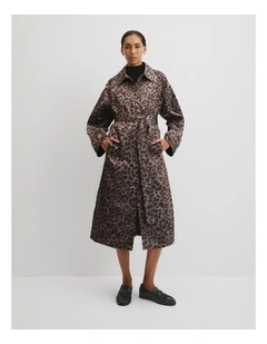 Leopard Jacquard Coat in Leopard