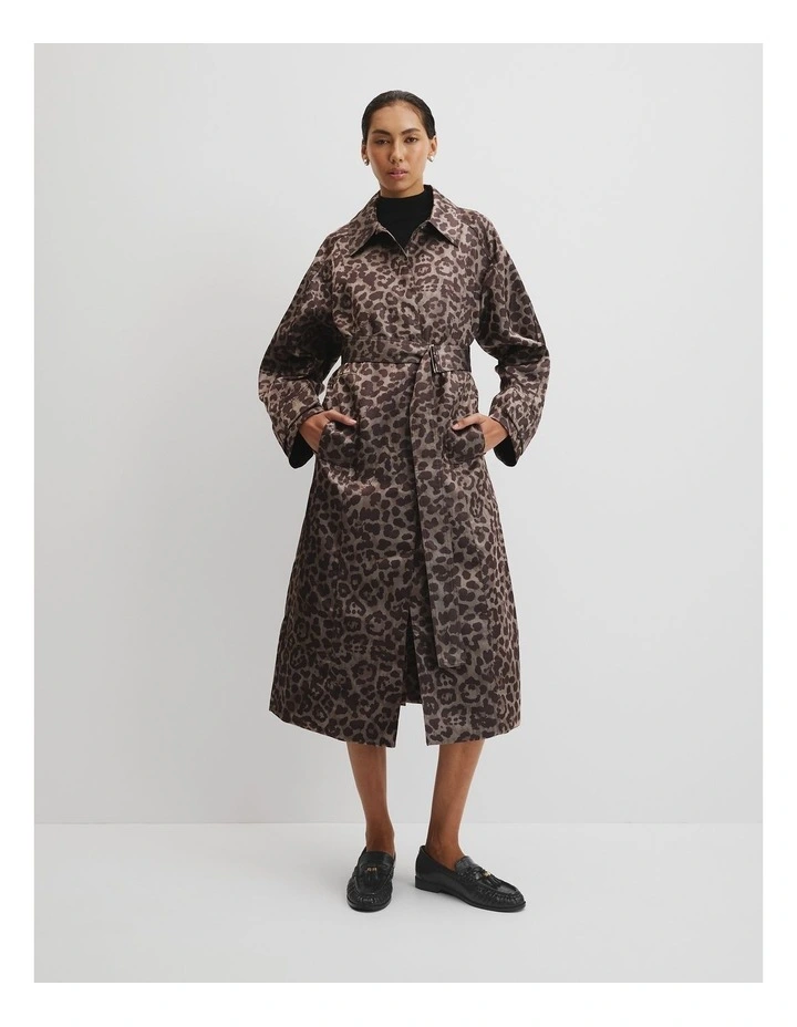 Leopard Jacquard Coat in Leopard image 1