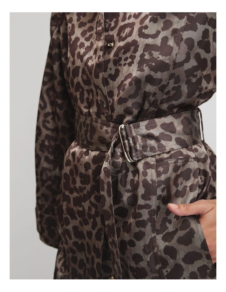 Leopard Jacquard Coat in Leopard image 3