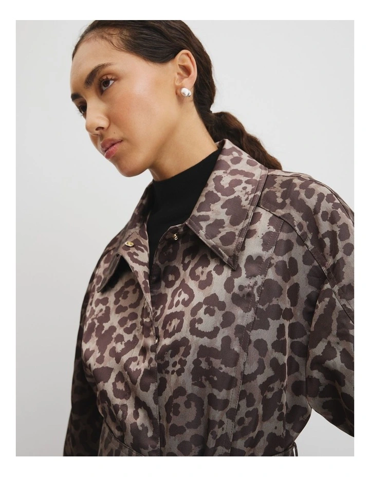Leopard Jacquard Coat in Leopard image 4