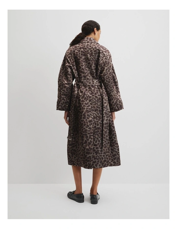 Leopard Jacquard Coat in Leopard image 6
