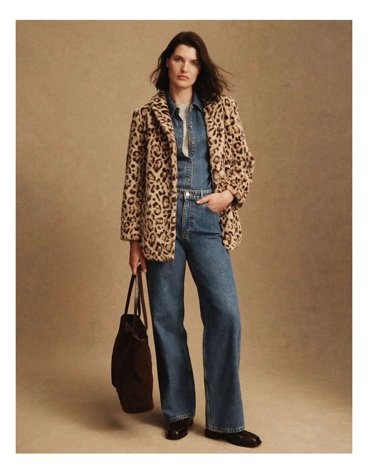 Animal Faux Fur Coat in Soft Cheetah Print image 2