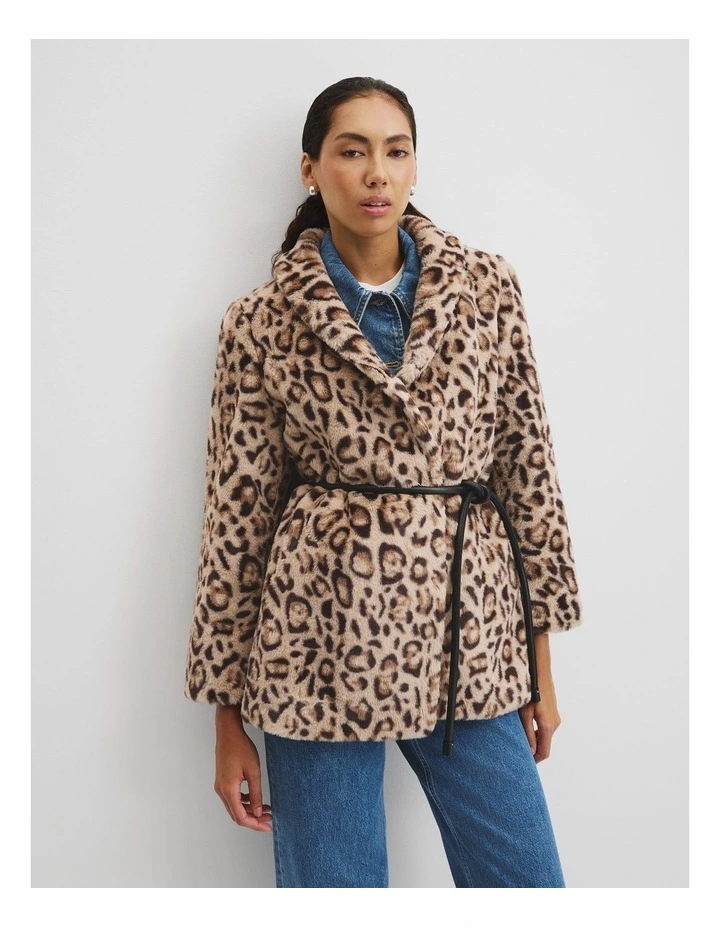 Animal Faux Fur Coat in Soft Cheetah Print image 3