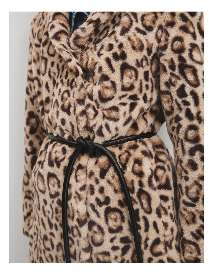 Animal Faux Fur Coat in Soft Cheetah Print image 4
