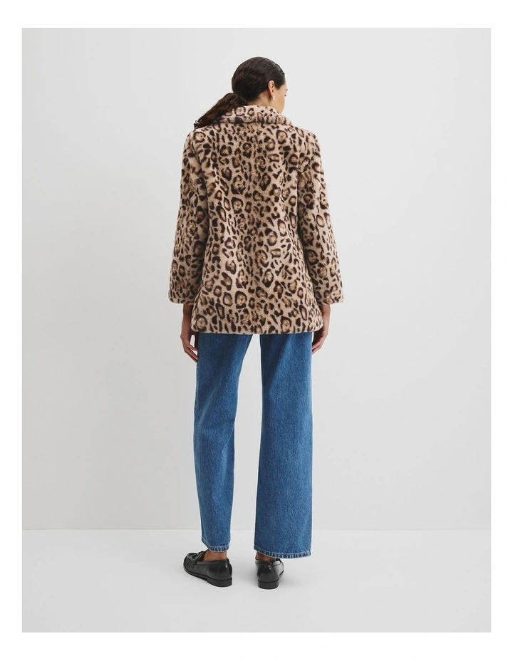 Animal Faux Fur Coat in Soft Cheetah Print image 5