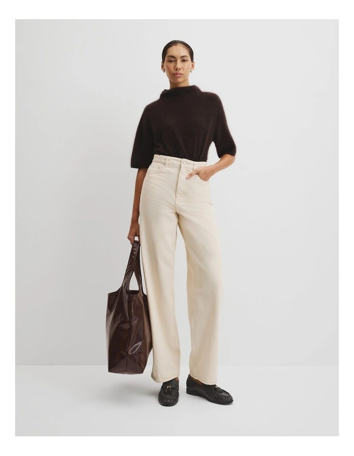 Straight Leg Jean in Ecru image 1