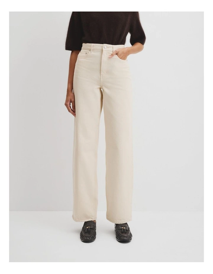 Straight Leg Jean in Ecru image 3