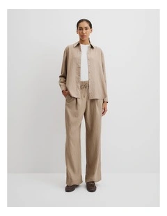 Pinstripe Shirt in Camel Stripe