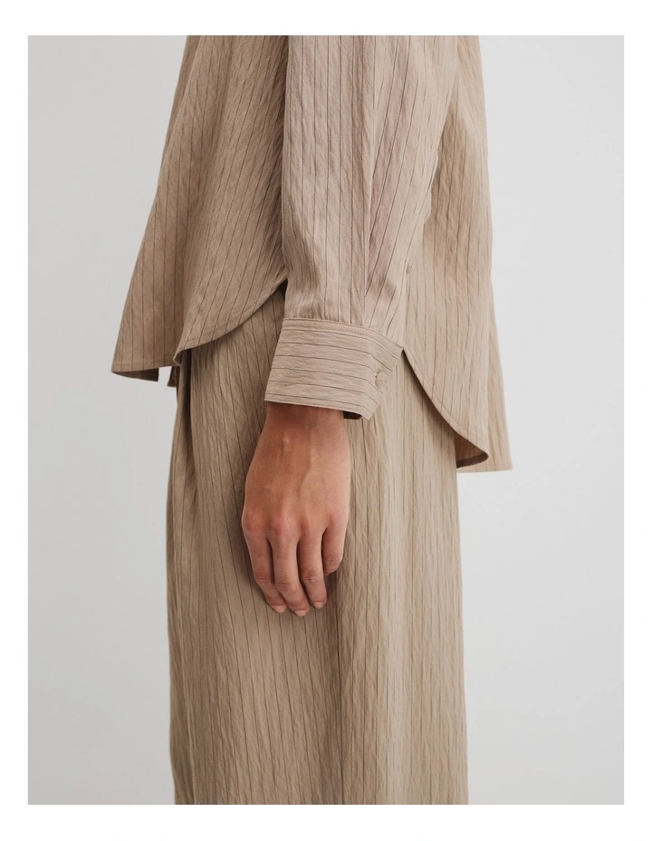 Pinstripe Shirt in Camel Stripe image 2