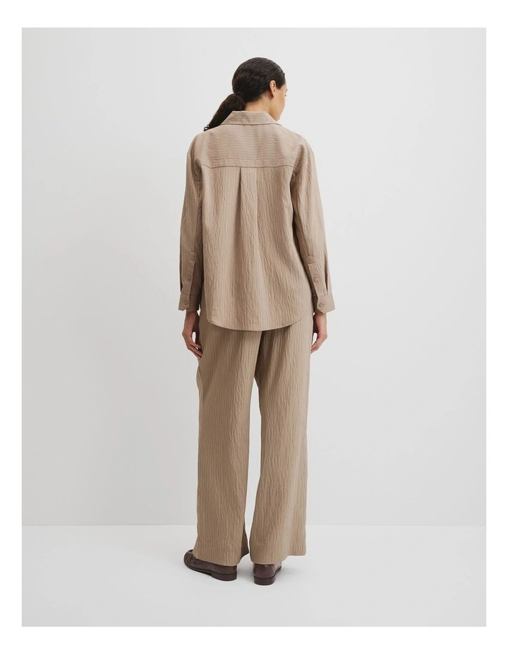 Pinstripe Shirt in Camel Stripe image 4