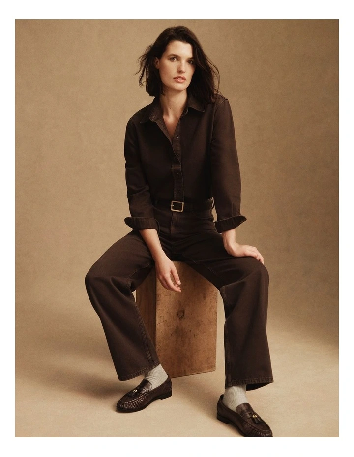 Relaxed Denim Shirt in Cocoa Bean image 2