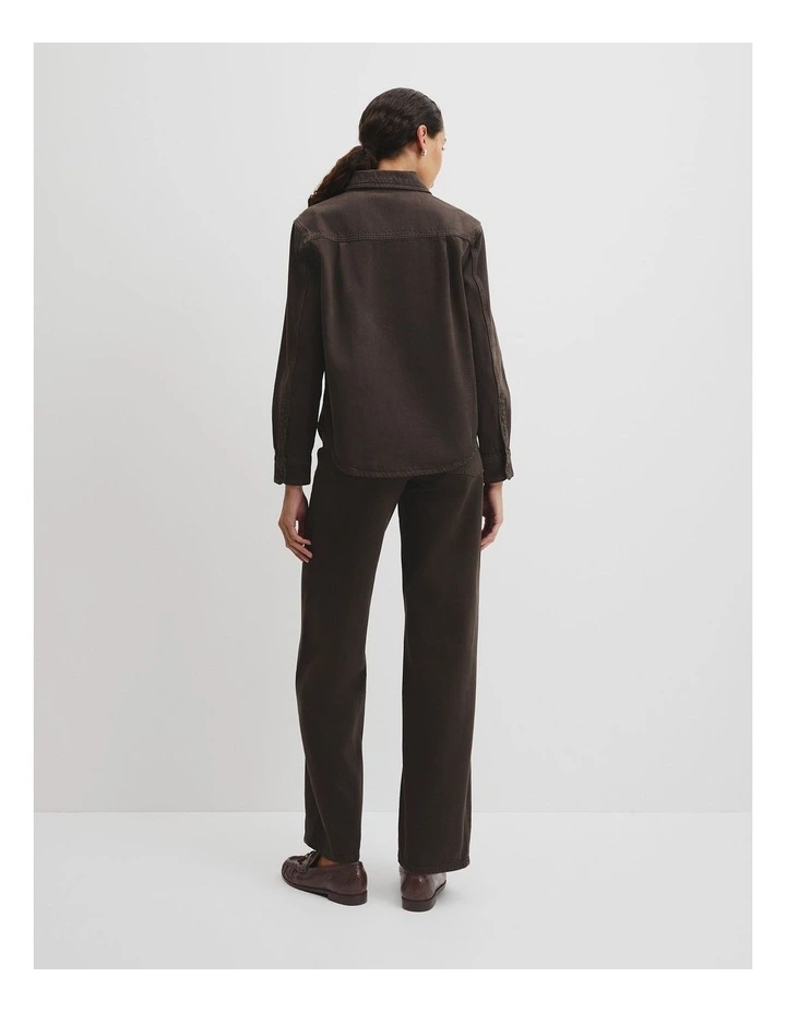 Relaxed Denim Shirt in Cocoa Bean image 5