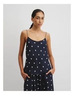 Print Spot Cami in Navy Spot