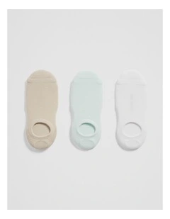 Australian Cotton Blend Cushion Sock Pack Of 3 in Light Turquoise