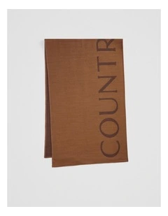 Branded Logo Scarf in Cognac