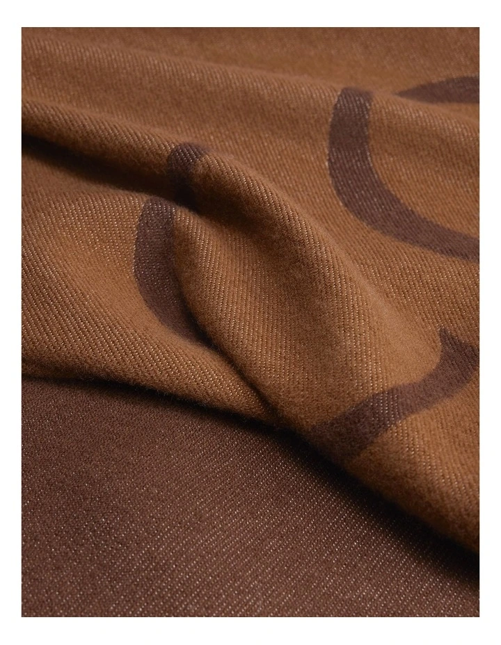 Branded Logo Scarf in Cognac image 3