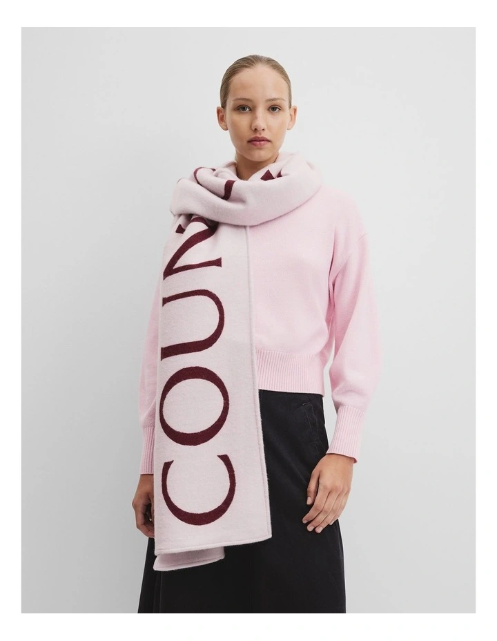 Branded Logo Scarf in Ice Pink image 2