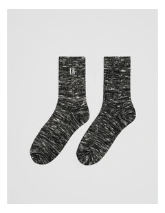 Country Road Textured Sock in Black