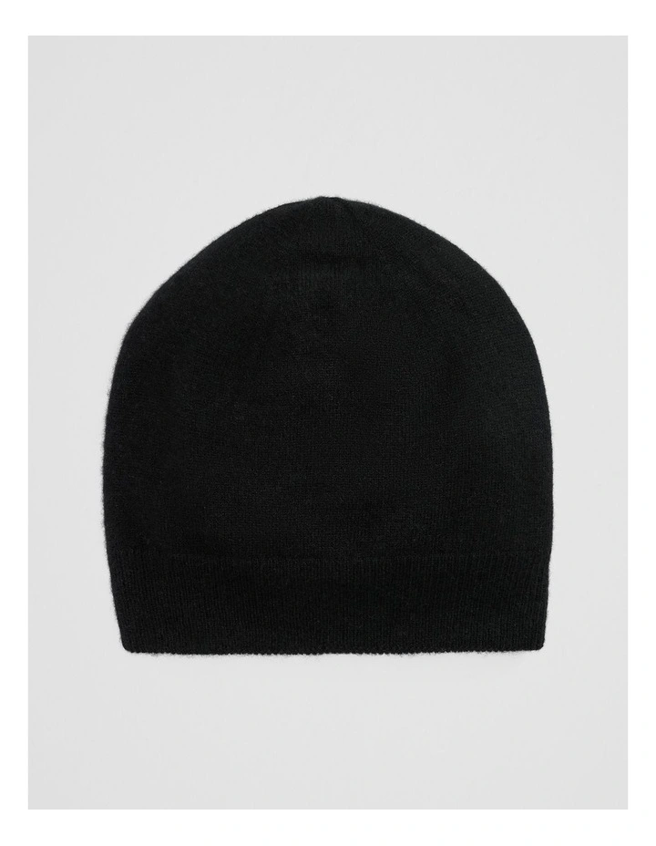 Cashmere Beanie in Black image 1