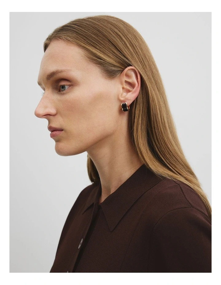 Ivy Huggie Earring in Bordeaux image 2