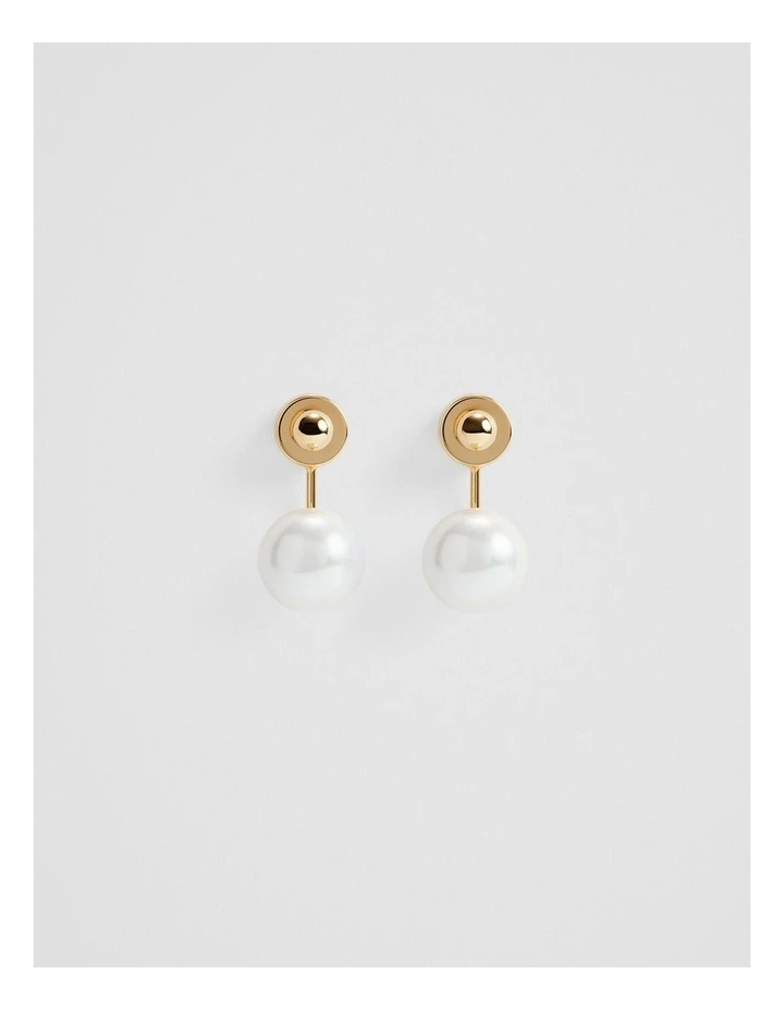 Ariel Pearl Drop Stud in Gold image 1