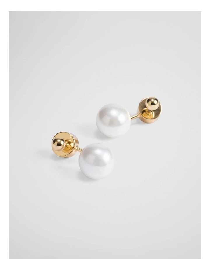 Ariel Pearl Drop Stud in Gold image 3