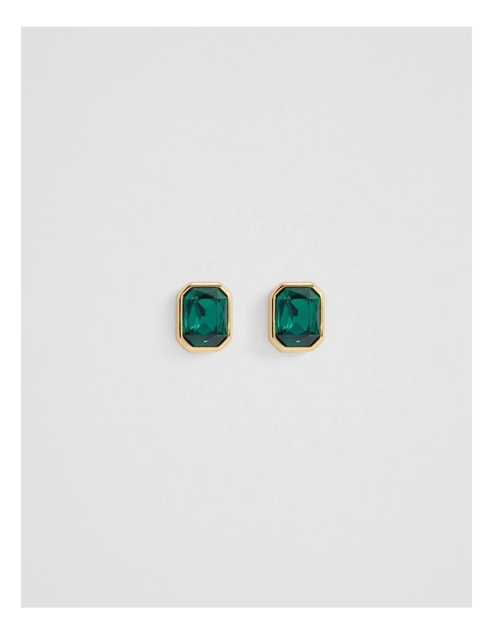 Kaila Crystal Stud in Emerald image 1