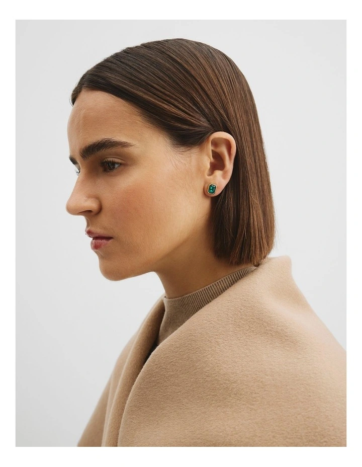 Kaila Crystal Stud in Emerald image 2