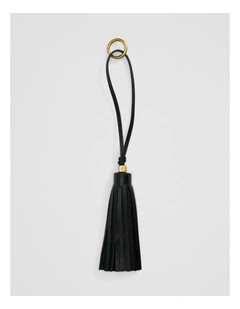 Tassel Leather Charm in Black