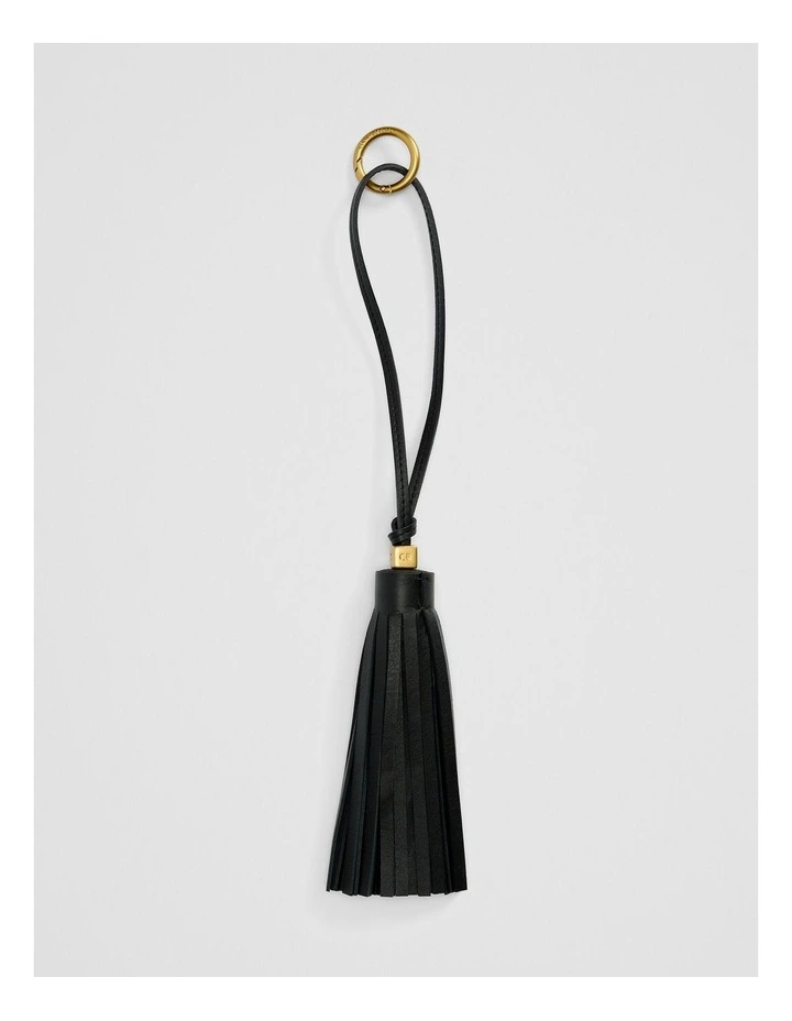 Tassel Leather Charm in Black image 1