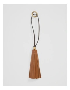 Tassel Leather Charm in Tan