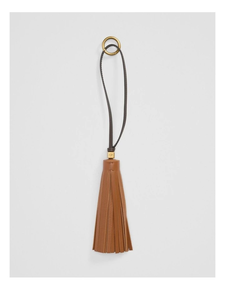 Tassel Leather Charm in Tan image 1