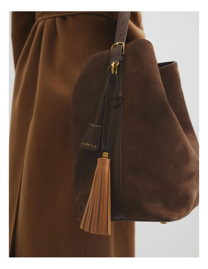 Tassel Leather Charm in Tan image 2